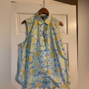 Button down tank with citrus flair